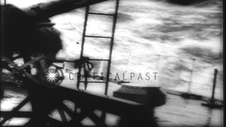 Allied Forces drop depth charges on a German submarine and force her to surface iHD Stock Footage [upl. by Myrtice]