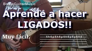 Aprende a hacer LIGADOSLEGATO en guitarra eléctrica hammer on y pull off  BruceGuitarMusic [upl. by Crooks]