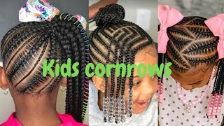 kids hairstyles for girls  cornrows for kids hairstyles  back to school kids hairstyles [upl. by Sibilla413]