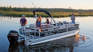 SUN TRACKER Boats 2017 FISHIN BARGE 20 DLX Fishing Pontoon Boat [upl. by Lazaro]