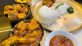 হাঁসের ডিম দিয়ে ফুলকপি🥦🍗🌶মোচা ফুলের বড়া দিয়ে ঘন মুগের ডালচটজলদি চিকেন ঝোলটমেটোর চাটনি🍅 [upl. by Savage834]