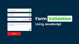 How To Make Form Validation Using JavaScript  Validate Form Using JavaScript [upl. by Calise]