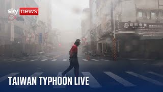 Watch from Kaohsiung where Typhoon Krathon has made landfall in Taiwan [upl. by Utica]