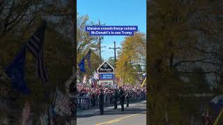 MASSIVE CROWDS line up outside McDonalds to see Trump 🍟 [upl. by Dougald372]