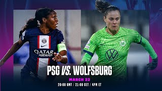 PSG vs Wolfsburg  UEFA Womens Champions League 202223 Quarterfinal First Leg Full Match [upl. by Aldwon604]