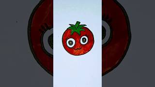 How to draw tomato 🍅 for kids drawing kidssong tomato [upl. by Lew]