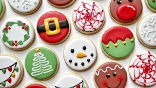 10 EASY CIRCLE CHRISTMAS COOKIES  Santa Snowman Rudolf Tree Snowflake Wreath Elf Gingerbread [upl. by Fedora]