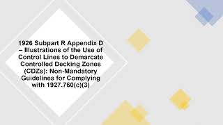 OSHA 1926 Subpart R App D  Illustration of Control Lines To Demarcate Controlled Decking Zones [upl. by Aifas310]