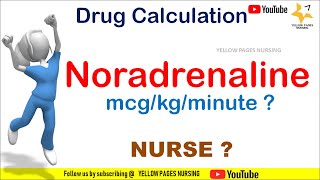 Noradrenaline mcgkgmin calculation for nurses [upl. by Echikson7]