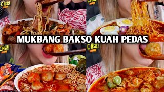 KOMPILASI VIDEO MUKBANG DAEBAK ASMR  BAKSO KUAH PEDAS MERCON mukbang asmr [upl. by Korfonta]