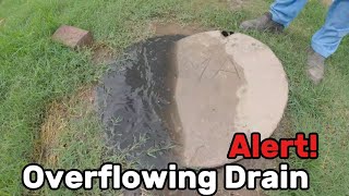 Drain Complaint 329  Manhole Overflowing  Clearing Bricks From The Pipe [upl. by Atterbury552]