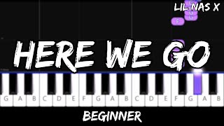 Lil Nas X  Here we go  Easy Beginner Piano Tutorial  For 1 Hand [upl. by Marcille]