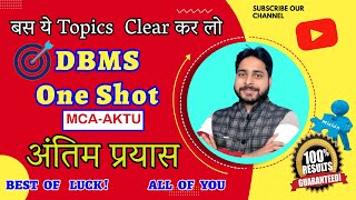 DBMS Complete Oneshot Class  MCA  AKTU  Exam Time Capsule Class  DBMS by Ashwani Sir [upl. by Broddie]