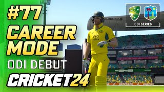 ODI DEBUT  CRICKET 24 CAREER MODE 77 [upl. by Ilecara39]