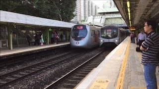 Hong Kong MTR East Rail Line Metro Cammell MLR amp Kinki Sharyo SP1900 Trains  Fanling Station [upl. by Pickar]