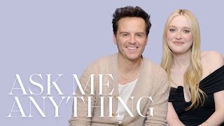 Dakota Fanning amp Andrew Scott Quiz Each Other on Their Careers  All About Me  Harpers BAZAAR [upl. by Dorrehs]