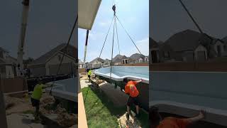 Off Load of a Fiberglass Pool fiberglasspools crane pools [upl. by Ikin]