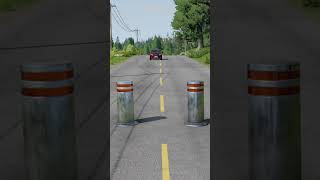 Double Bollard vs Cars beamngdrive shorts [upl. by Reuven779]