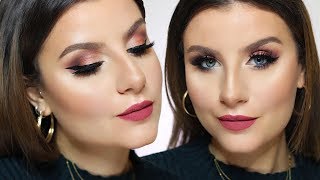 Make up Tutorial trucco occhi ELEGANTE da Sera TONI CALDI  Eyeliner nero e Labbra Fucsia Matte [upl. by Aicelet]