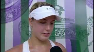 Eugenie Bouchard postmatch interview  Wimbledon 2014 [upl. by Narud257]