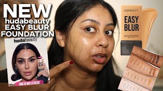 IS THE NEW HUDA BEAUTY EASY BLUR FOUNDATION WORTH BUYING 10HR WEAR TEST [upl. by Lyall736]