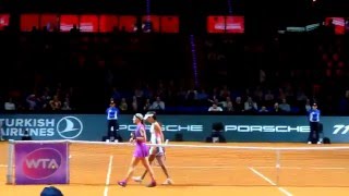 Ana Ivanovic vs Carina Witthoeft match point  winner interview  Porsche Tennis Grand Prix 2016 [upl. by Akkin696]