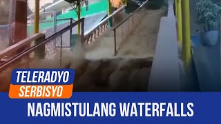 Kristine causes waterfall staircase in school in Camarines Norte  24 October 2024 [upl. by Darla233]