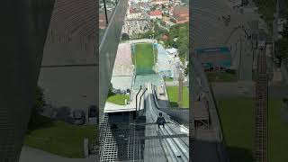 Ski Jumper Training at the Olympic Ski Jump in Innsbruck Austria [upl. by Yecies]