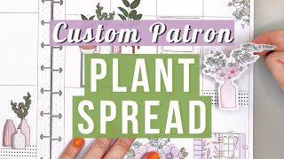 Plan With Me  Custom Plant Spread for my Patron Cindi Big Vertical Happy Planner  Live Love Posh [upl. by Notsae]