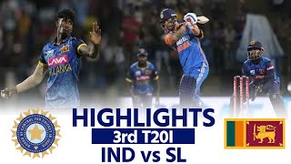 IND vs SL 3rd T20 Match Live India vs Sri Lanka 3rd T20I Match  FULL MATCH HIGHLIGHTS  Ravi Bishn [upl. by Esinad]