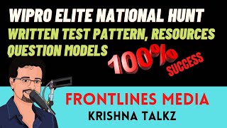 WIPRO ELITE National Test exam  Pattern  Preparation Strategy  Resources  Frontlinesmedia [upl. by Elay]