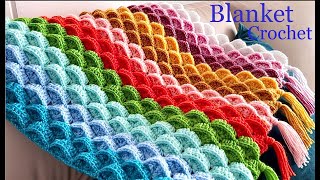 Manta a crochet fácil de hacer tejido de punto marshmallow [upl. by Iblok]