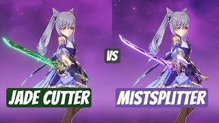 Comparing Keqings Best Weapons  R5 Mistsplitter vs R5 Jade Cutter  Part 1 Jade Cutter Full Team [upl. by Rochkind]