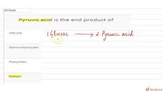 Pyruvic acid is the end product of [upl. by Weide89]