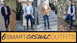 HOW TO Dress Smart Casual  Mens Fashion and Style  6 Outfits [upl. by Suoicerpal]