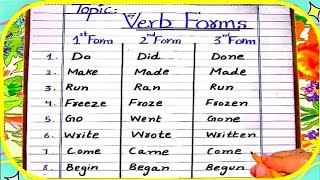 Verb forms in english v1 v2 v3  english grammar verbs forms  learning video for kids [upl. by Yrtsed]