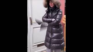 Moncler Puffer Coat Fur Hood downcoat [upl. by Voe]