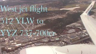 Westjet Flight 512 Kelowna YLW to Toronto YYZ 737700er Econamy [upl. by Milla208]