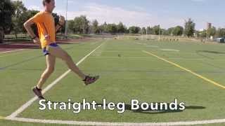 Straight Leg Bounds Running Form Drill Demonstration [upl. by Wernsman498]