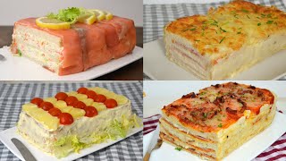 4 Pasteles salados con pan de molde ¡FÁCILES Y DELICIOSOS [upl. by Volney399]