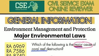 CIVIL SERVICE EXAM  General Information Environment Management amp Protection  CSE Online Reviewer [upl. by Harrington962]