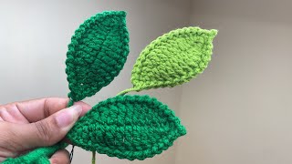 Cómo hacer hojas a crochet para tus rosas tejidas [upl. by Doowle]