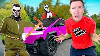 Spy Ninjas Cybertruck Destroyed 😱 Chad Wild Clay  Vy Qwaint quiz guess [upl. by Dric]