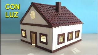 Como construir una casa con palitos de helado  How to Make a Cute House By using Popsicle Stick [upl. by Evol]