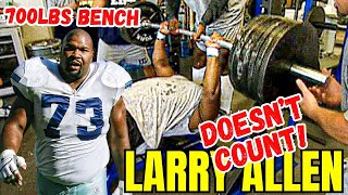 Larry Allens 700 Bench Press DID NOT COUNT [upl. by Dronski124]