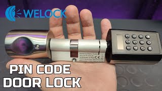 WELOCK Smart Lock PCB41 Keypad Door Lock Cylinder with PIN code [upl. by Ahtelat]