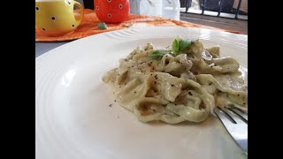 Homemade fettuccine pasta Ribbon pasta  Pasta from scratch  Easy pasta recipe [upl. by Alyad]