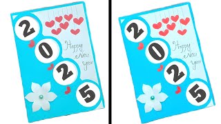 Happy New Year Card 2025  How to make a New Year Card  DIY Handmade New Year Greeting Card [upl. by Prochora797]