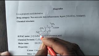 Ibuprofen NSAIDs Pharmaceutical chemistry D Pharma First year New syllabus and second year [upl. by Otes]