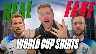 Spot the FAKE England and Wales World Cup kits unboxing with Kane lookalike WearReal [upl. by Esineg858]